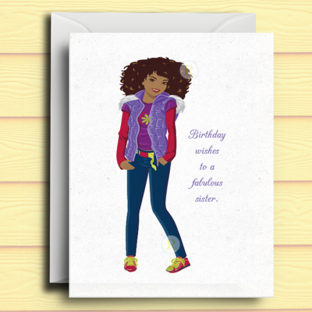 Black Girl Birthday Card F